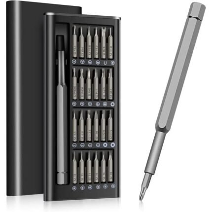 Metal Screw Driver With Plastic Case 24 in 1 Small Screwdriver Set Magnetic Repair Tool Kit for Laptop iPhone Cellphone MacBook Tablet Computer PS5 Electronic Watch Tool Set